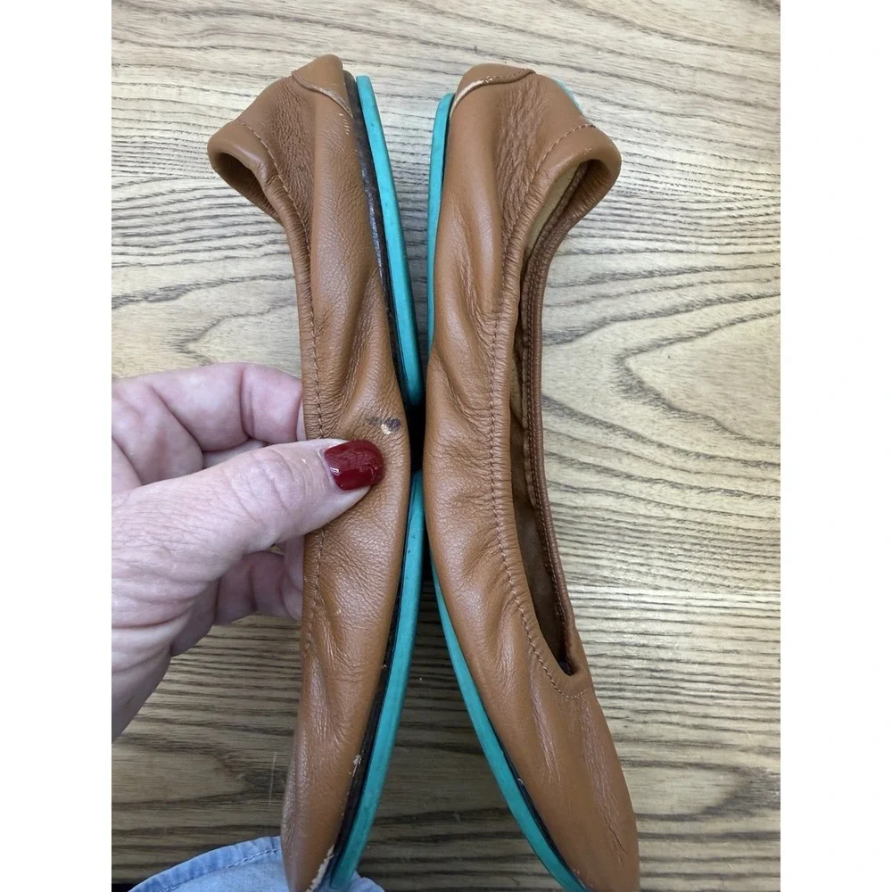 Tieks by Gavrieli Foldable Ballet Flats 8 Chestnut Brown 100% Nappa Leather